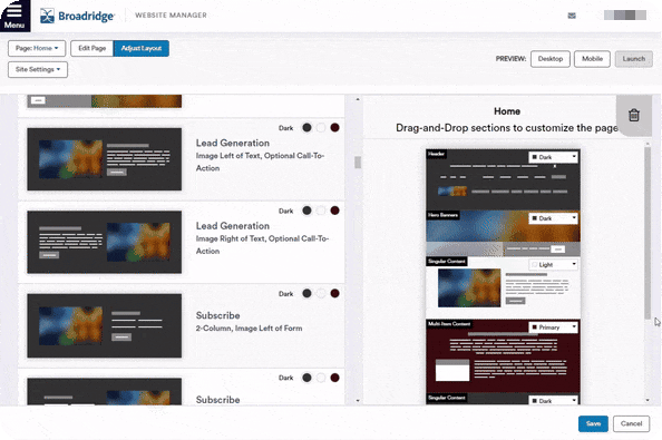 Advisor website site builder