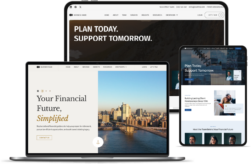 Advisor websites gallery examples