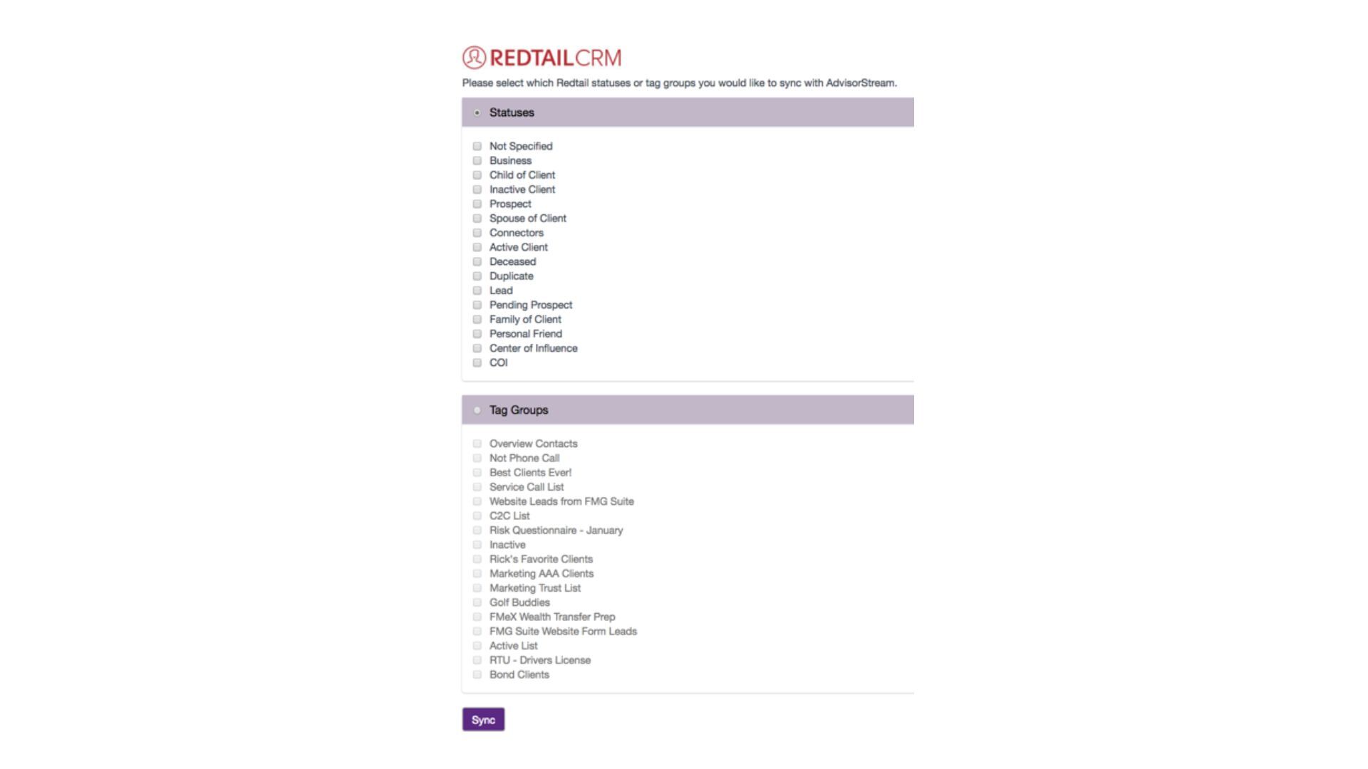 Redtail AdvisorStream integration