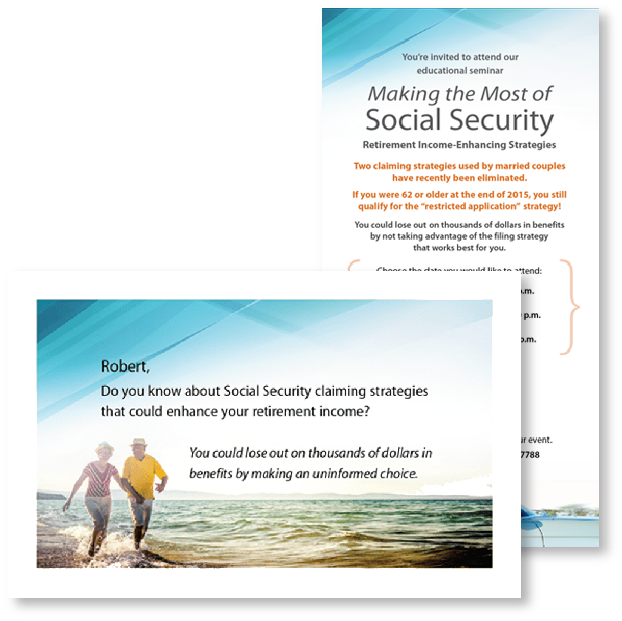 Seminar invites direct mail for advisors